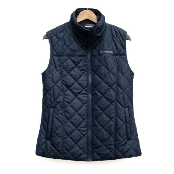 Columbia Copper Crest Quilted Vest Women’s M 💙 Sherpa Lined Insulated Blue - Picture 2 of 6